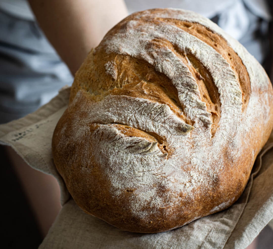 Big loaf of sourdough bread