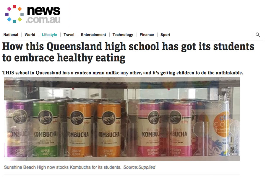 Schools swapping soft drinks for kombucha