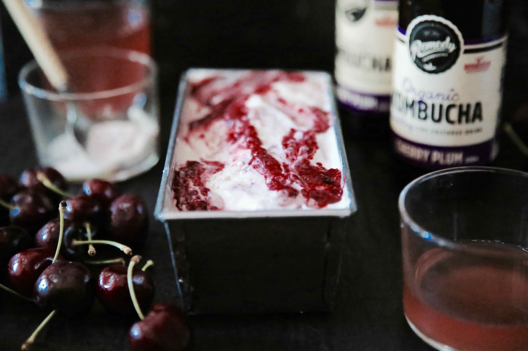 Roast Cherry Ripple Semifreddo