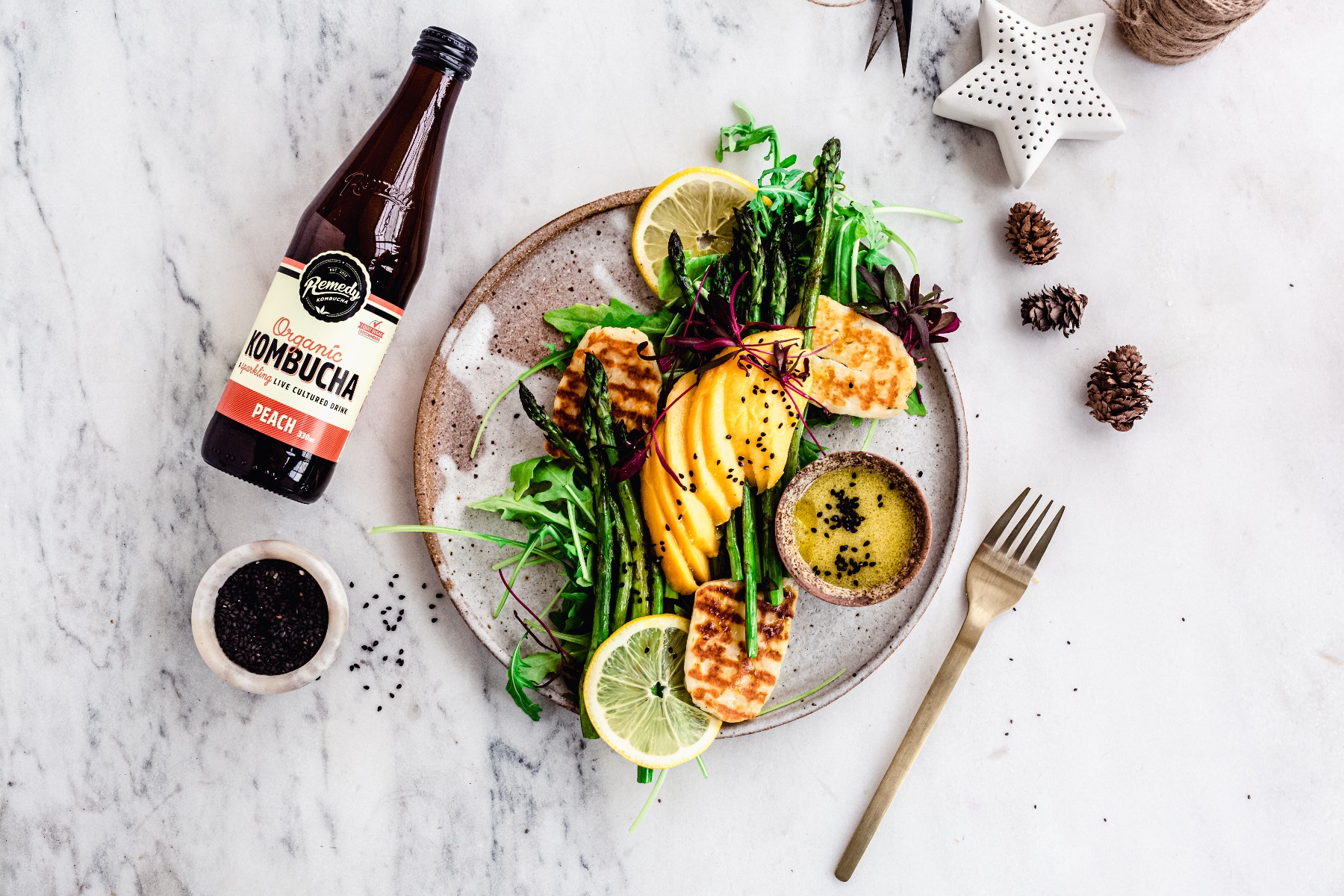 Mango, Haloumi & Asparagus Salad