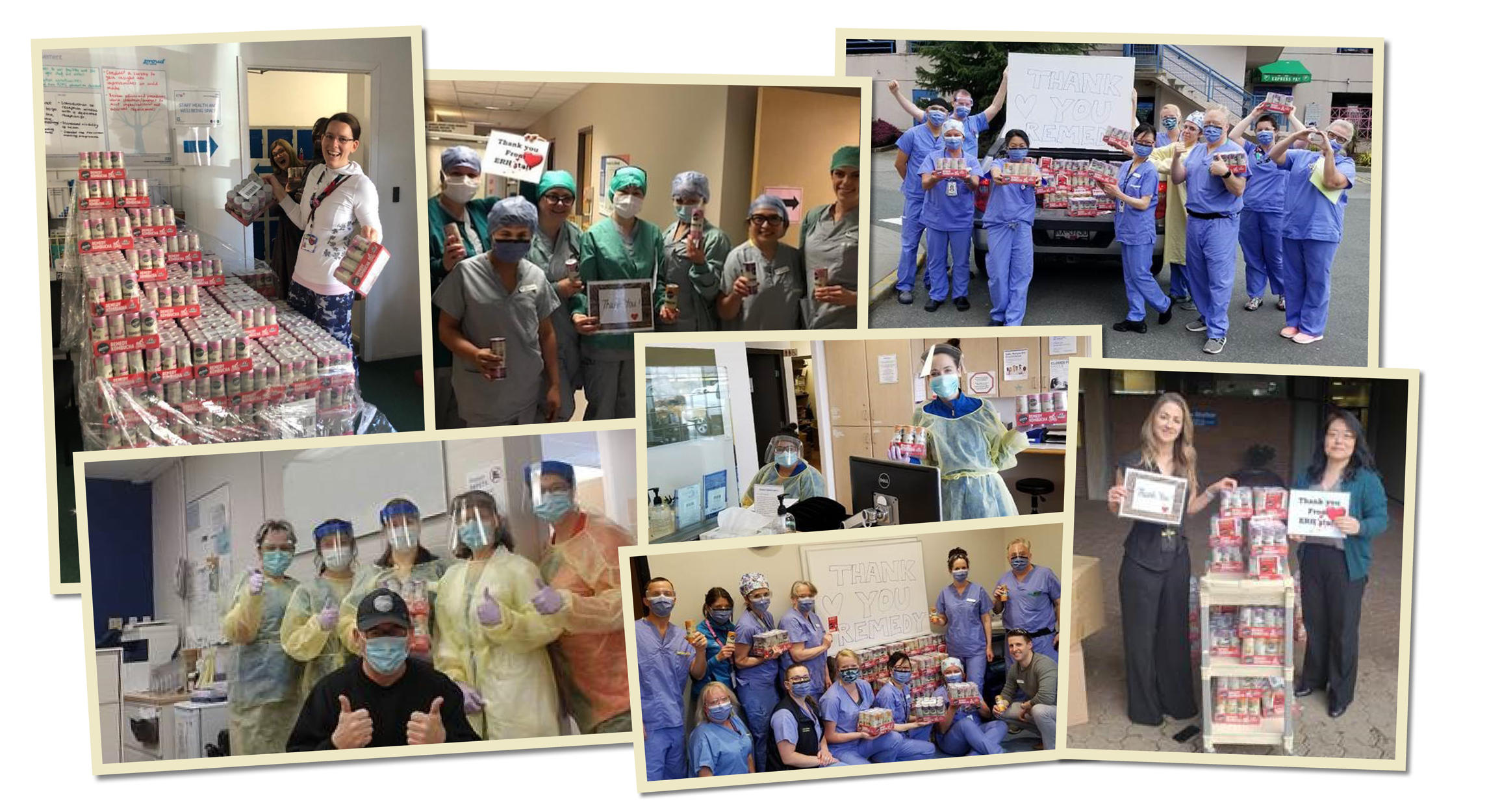 Hospital workers with remedy Kombucha