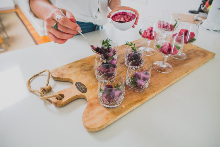 Thyme & Blueberry Kombucha Mocktail