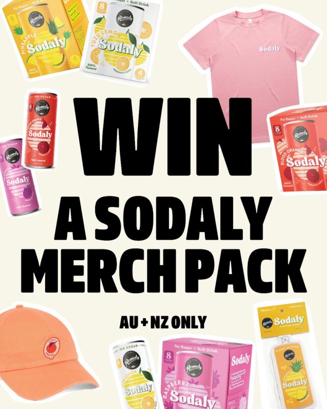 COMPETITION CLOSED 🚨 WOULD YOU LOOK AT THAT! Boss came through with the A-OK to give you guys some merch. How good. 

Here's what you could win:
👀 1 x Sodaly T-Shirt
🧢 1 x Sodaly Cap
😮‍💨 1 x Sodaly Air Freshener 
🫶 1 x Sodaly Case (24 cans)

And if we're feeling generous (aka can find the right stuff in our cupboard), we might even chuck in a surprise or two for you.

All you've gotta do is:
→ Follow @remedydrinks
→ Tag a mate. 1 tag = 1 entry. Go nuts.

Competition closes on Monday 28th April at 11:59pm AEDT. AU + NZ residents only (sorry).

T&Cs: Competition closes Monday 28th April at 11:59pm AEDT. Open to Australian and New Zealand residents only. Winners will be selected randomly and notified via DM. This is in no way sponsored, administered, or associated with Instagram Inc. By entering, entrants confirm they are 16+ years of age, release Instagram of responsibility, and agree to Instagram’s terms of use.